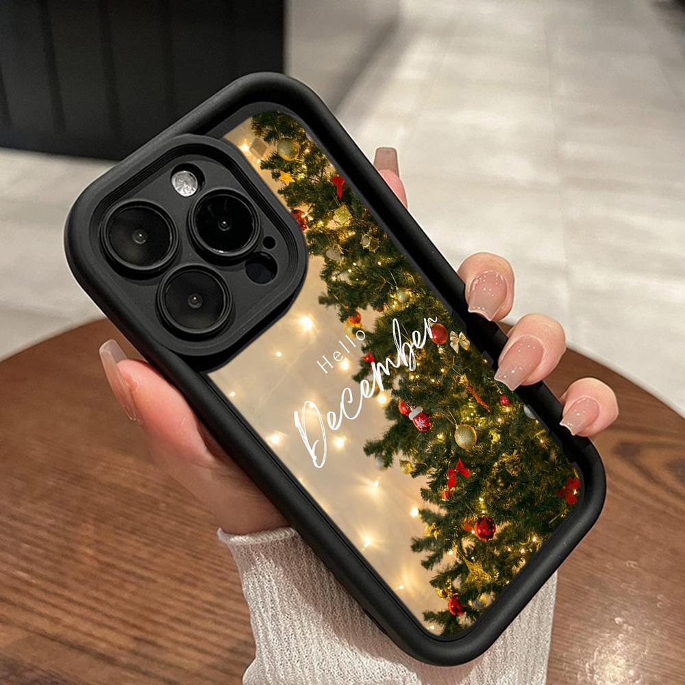 Чехлы для телефонов Ae117 Merry Christmas Happy New Year для iPhone 16 14 13 11 Pro Max 15 7 8 Plus 12 mini XR XS Max Angel Eye Ladder Protective Cover