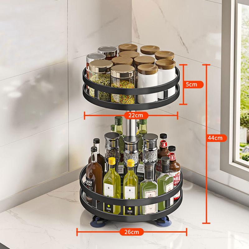 Multi-layer Spice Rack Kitchen Organizers Can Rotate Multi-function Corner Cabinet Countertop Bathroom Makeup Storage Shelf Closet Shelves Organizer