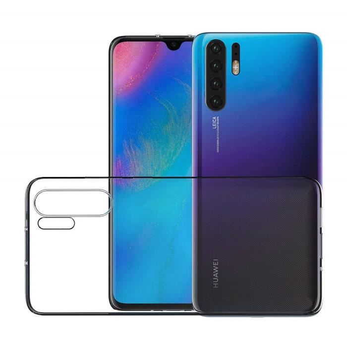 Coque Huawei P30 PRO - Silicone Souple Transparent + Verre Trempé Integral Bord Noir Protection Ecran [Phonillico®]