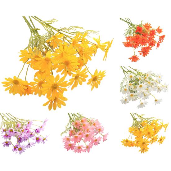 5 Heads Artificial Flower UV Resistant Silk Colorful Fake Flower Decor Handcraft