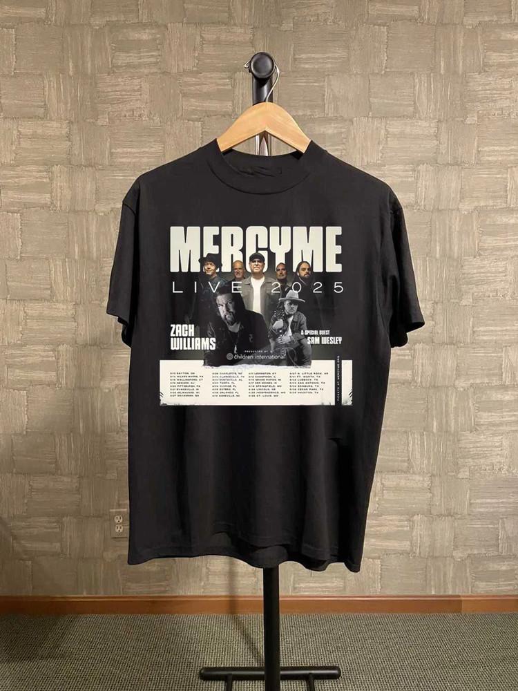 MercyMe Live 2025 Tour Date Black Cotton T Shirt Full Size S-5XL Unisex T-Shirt