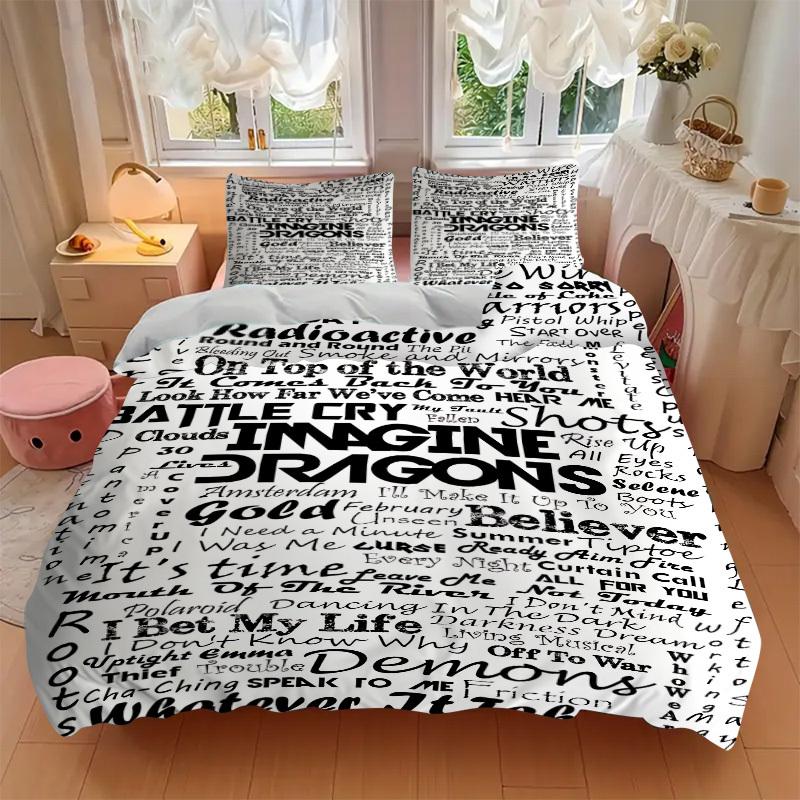 3pcs Imagine Dragons Cover Set, 1 Cover + 2 Pillowcases (No Insert), Bedding for All Seasons, Bedding,Bedroom Decor yy250922025