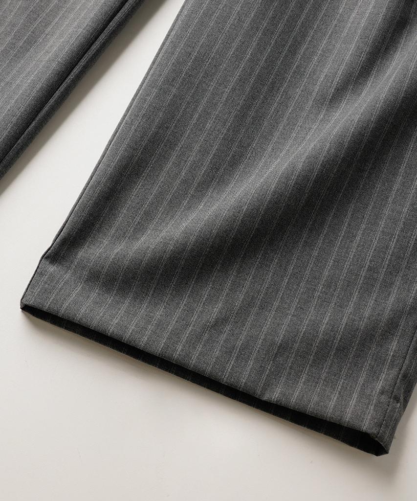 JEMUT Noah Double Stripe Banding Slacks Gray Nslp2645