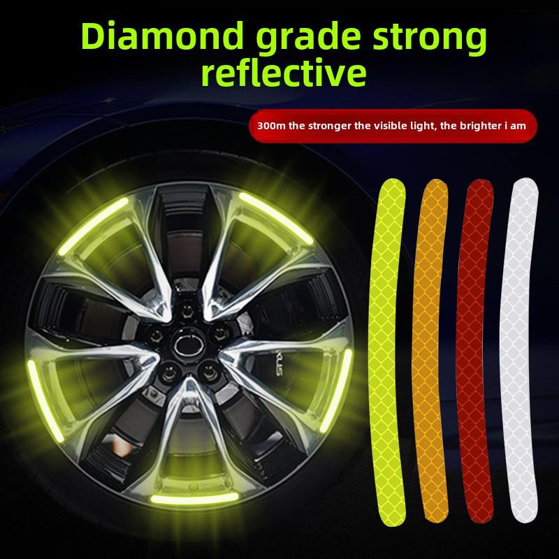 Reflective Tire Strips for Cars & Motorcycles - Decorative Wheel Stickers
