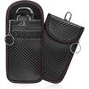 2 PCS Faraday Pouch for Car Keys, Anti-Theft Key Fob Protector Faraday Bag with Sticky Fastener, Anti-Hacking Carbon Fiber RFID Signal Blocking Pouch