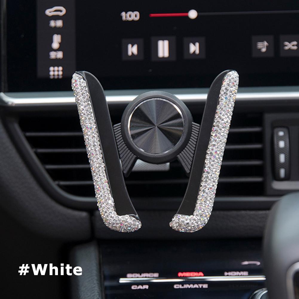 Car Phone Holder Women Diamond Crystal Car Air Vent Mount Holder Mobile Phone Holder Stand In Car Bracket Interior Accessories