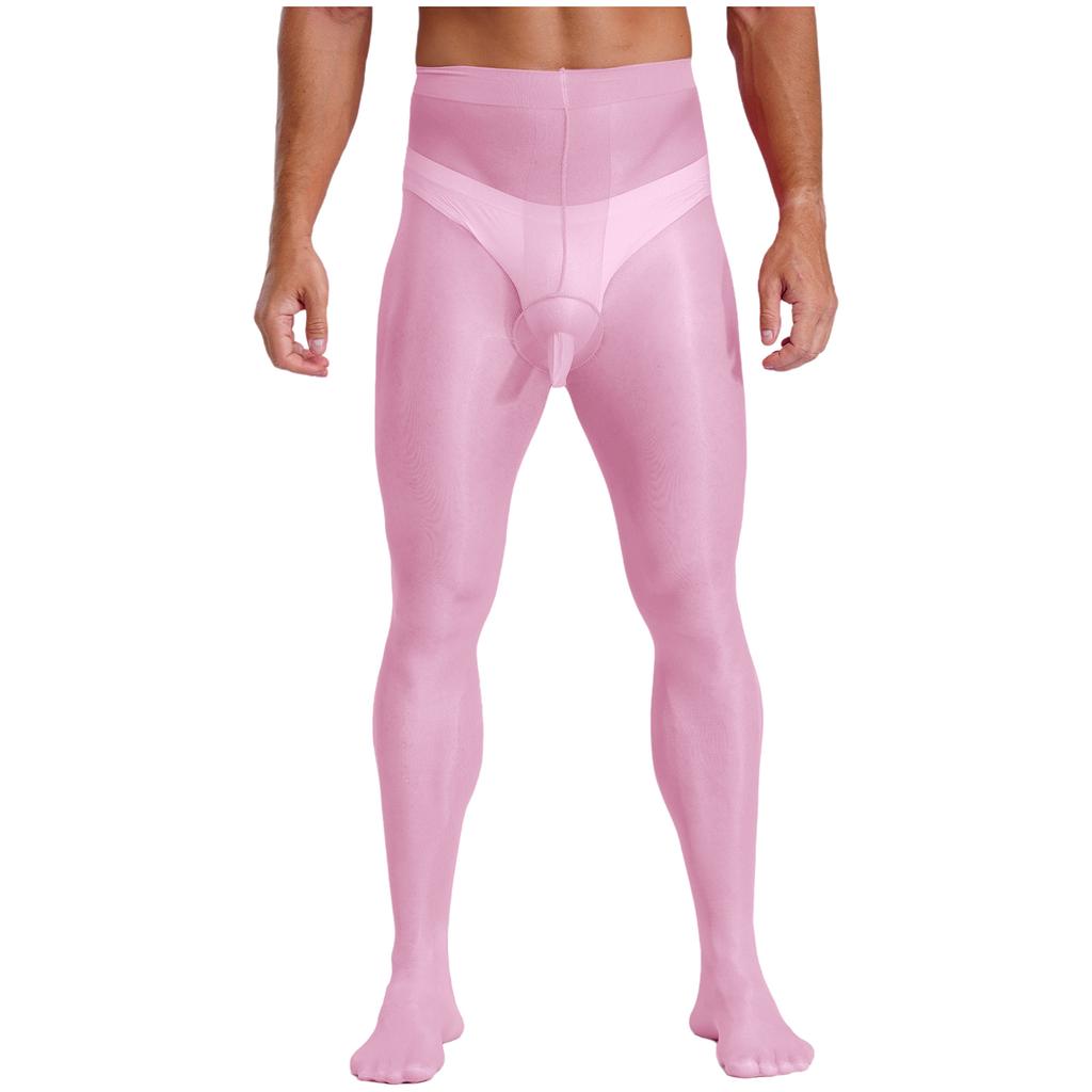 Мужские прозрачные эластичные колготки с эластичной талией, леггинсы для переодевания, глянцевые колготки для выступлений в косплее