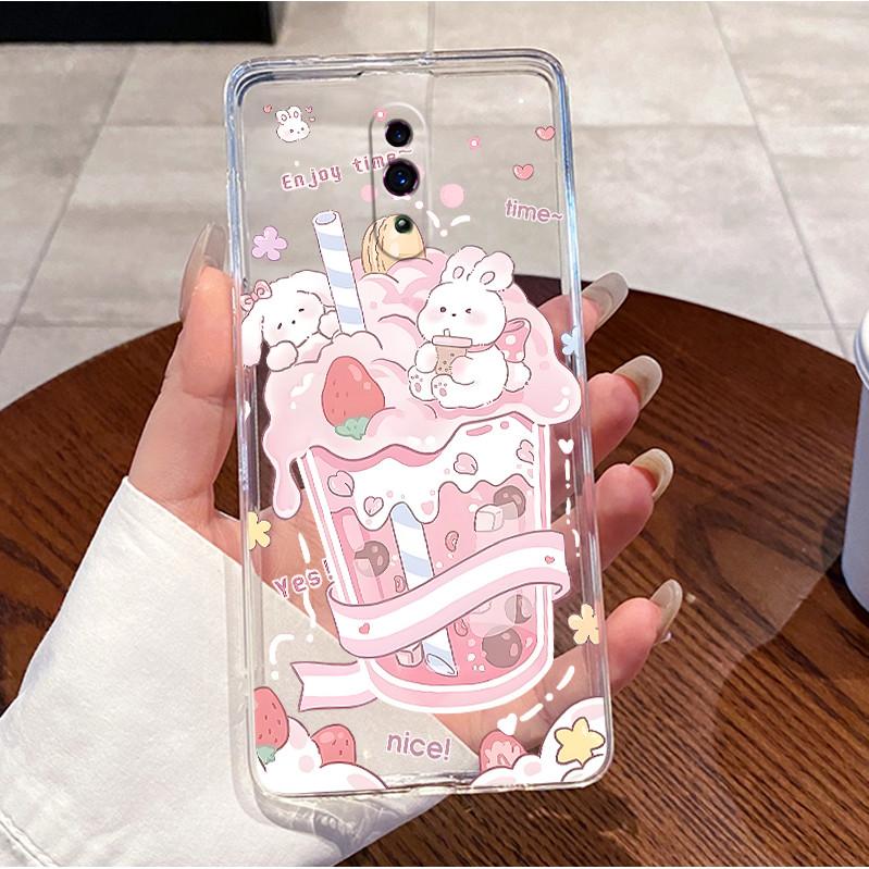 Чехол для OPPO Reno Прозрачный Роскошный Милый Сердечко Кролик Смешной Ультратонкий ТПУ Мягкий Силиконовый Чехол для Телефона OPPO Reno CPH1917