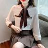 Fashion Chiffon Blouse Women With Bow Tops Office Lady Elegant Womens Shirt Sweet Loose Female Clothing Blusas 24693