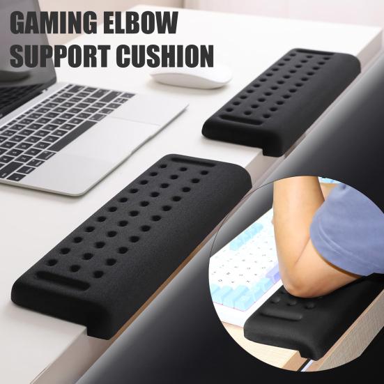 2Pcs L-Shaped Desk Elbow Pad Ergonomic Memory Foam Elbow Support Padding with Non-Slip Base Pain Relief Wrist Elbow Arm Rest Office Desk Edge Cushion