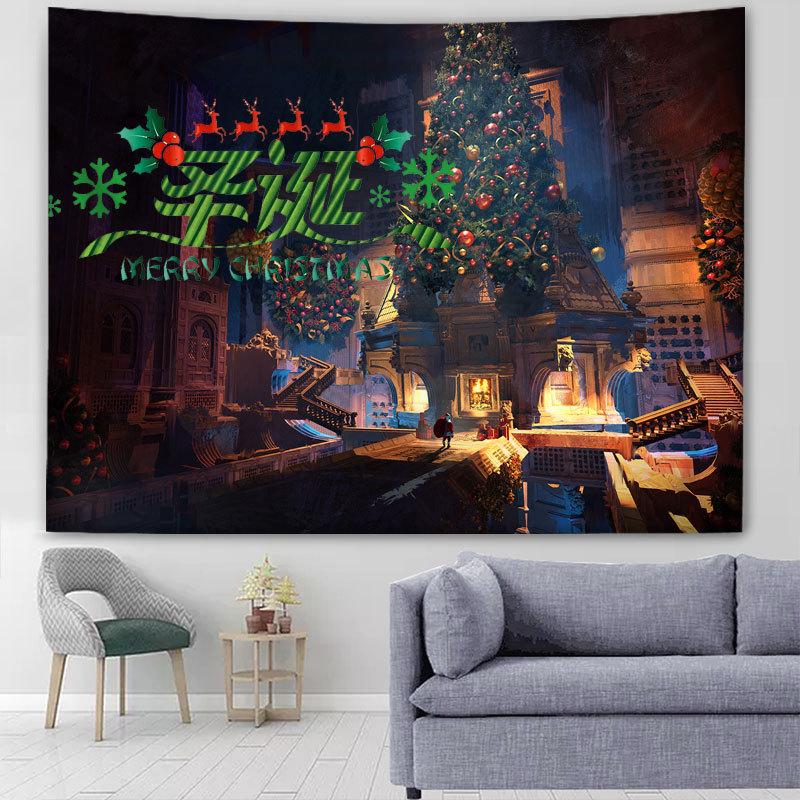 Рождественский фон, ткань, подвесная ткань, прикроватный гобелен для девочек, настенная ткань для общежития, подвесная картина