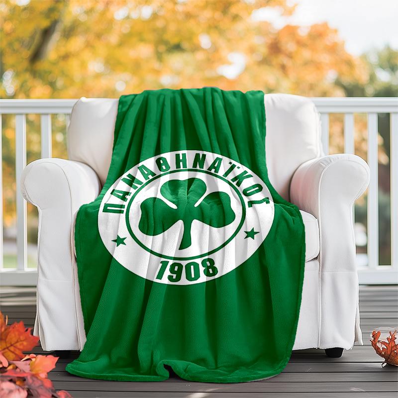 Panathinaikos FC printed throw blanket—soft,warm;versatile blanket for all seasons—perfect as &air-conditioning throw,nap blanket