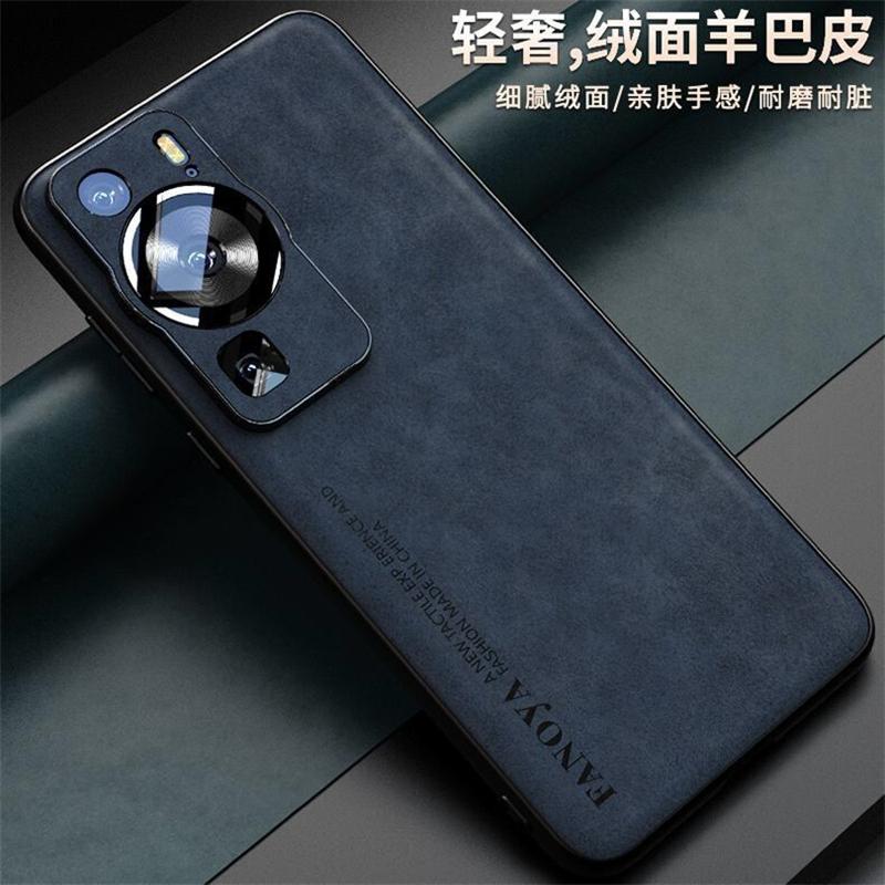 Чехол For Huawei P60 Pro Чехол Роскошная Защита из ПУ Кожи Задняя Крышка Телефона Для Huawei P 60 P60Pro Силиконовый Ударопрочный Бампер