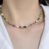 Dopamine Tourmaline & Freshwater Pearl Necklace - 2024 High-End Clavicle Chain