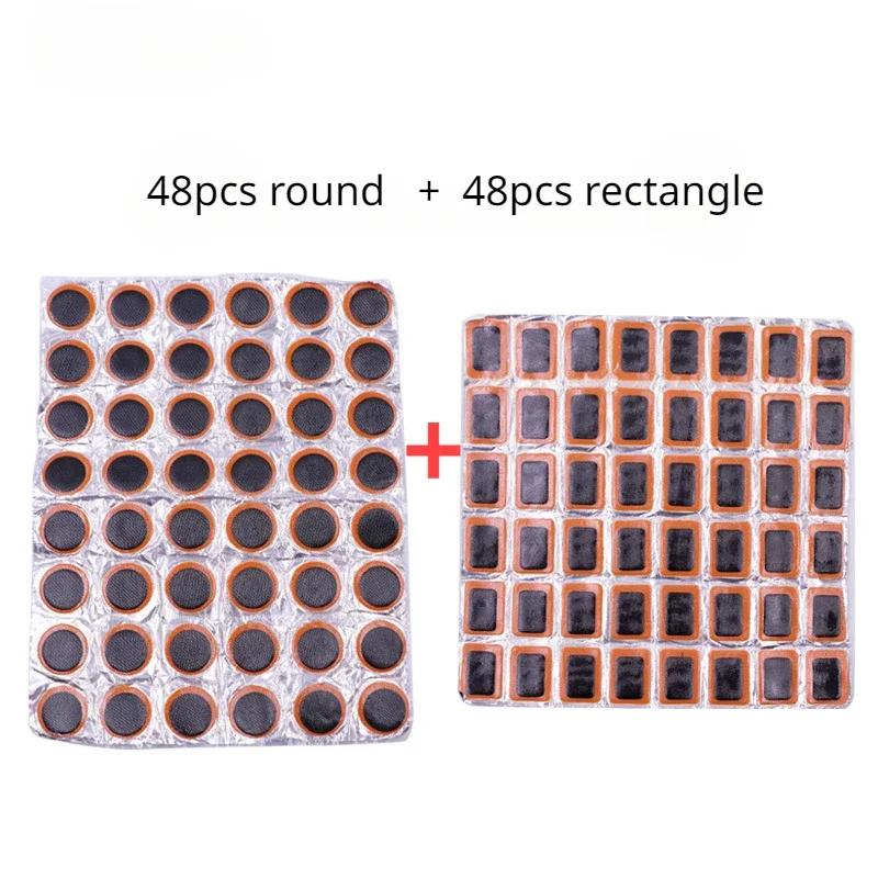 48/96 шт. Резиновые заплатки для ремонта проколов велосипедных шин - Бесклеевой набор заплаток для камер шин