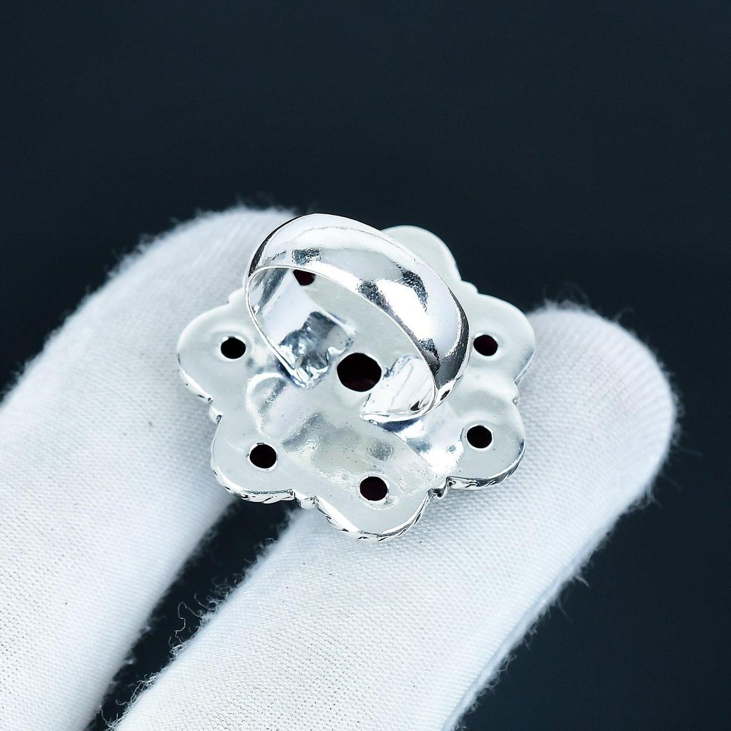 Натуральный гранат, ручная работа, кольцо из стерлингового серебра 925 пробы - кольцо в богемном стиле - украшения бохо ручной работы для женщин и мужчин, подарки для вечеринок