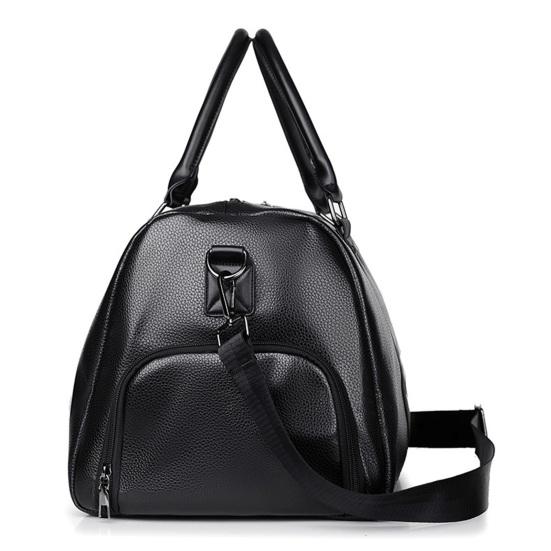 Сумка через плечо, выдерживающая большую нагрузку, прочная строчка, разделение на сухое и влажное, гладкая искусственная кожа, большая вместимость, одноцветная, унисекс, сумка для деловой поездки