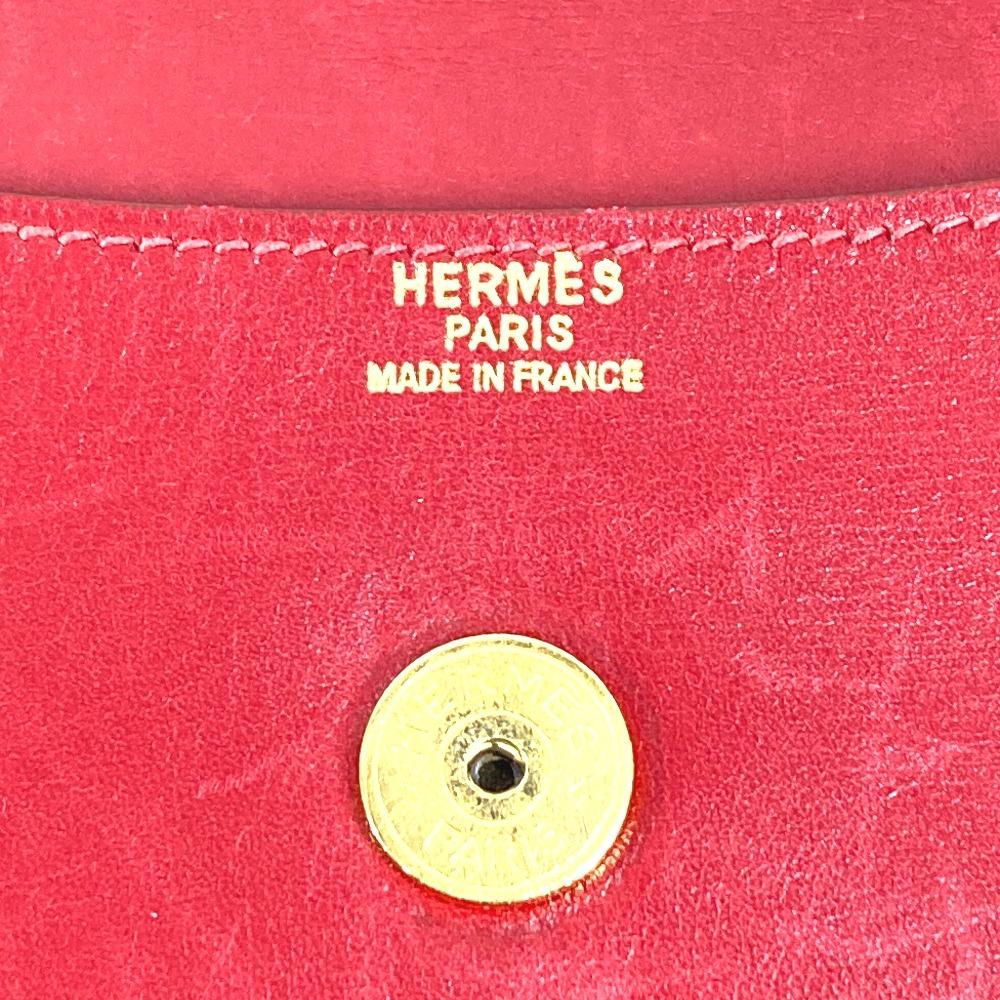 HERMES H logo vintage Pochette Rio Pochette Rio Clutch bag bag pouch Leather Red