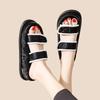 Fashion Double Velvet Band Platform Sandals Woman Muffins Shoes Elevated Slides Causal Pantuflas Ladies Slip On Thicken Soled Slippers