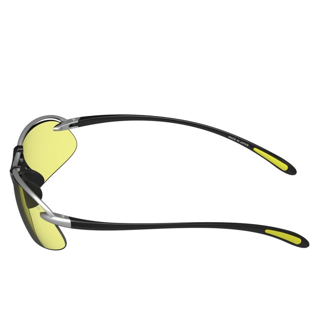 Спортивные солнцезащитные очки SWANS Airless Wave Lens Модель можно использовать ночью MTSIL Matte Titanium Silver x Matte Multi-Coated SA-517 Black/Yellow