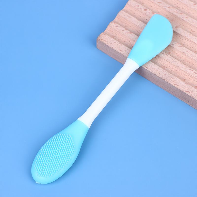 Силиконовая двухсторонняя кисть для маски для лица Отшелушивание лица Удаление черных точек Очищающая кисть Лопатка для нанесения грязевой пленки Инструмент для ухода за кожей лица