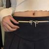 Bowknot Buckle Elastic Bow Belt Y2k Metal Waist Chain Fashion Thin Belt Party