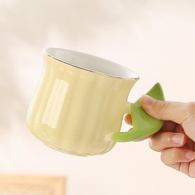 Простая креативная керамическая чашка Macaron Домашняя кружка Чашка для завтрака Кофейная чашка Пара Офисная чашка для воды