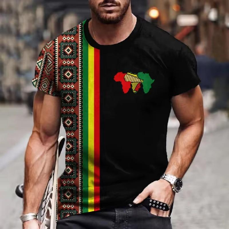 Мужская футболка Этническая Племенная Дашики Футболки Африканские Узоры 3D Принт Мужская Футболка с Коротким Рукавом Круглый Вырез Харадзюку Футболки Топы Одежда