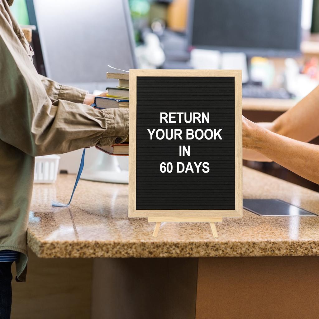 Felt Message Board 26x26cm Letter Display Board With Plastic Frame Wall Mount Desk Use Black