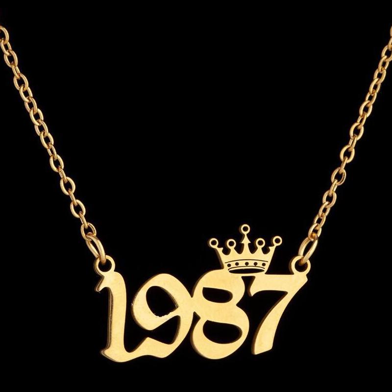 Персонализированные ожерелья с номером года для женщин на заказ 1986 1993 1999 2003 2019