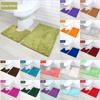 Piece 2 Bath Mat Set Non Slip Toilet Pedestal Soft Foam  Shaggy Chenille Rug