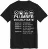 Plumber Hourly Rate Price T-Shirt List Labour Rates Plumbing Gift Plumber Top