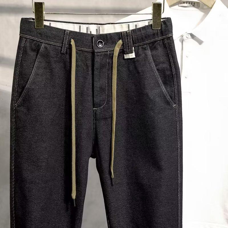 Мужские модные облегающие джинсы прямого кроя на весну и осень