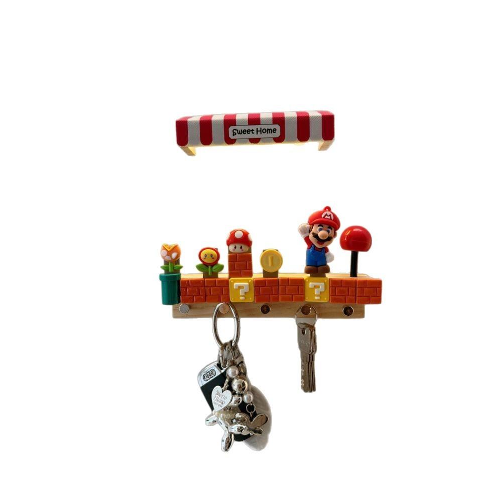 Мультяшные настенные крючки Super Mario Bros с беспроводной зарядкой и светом для органайзера в прихожей