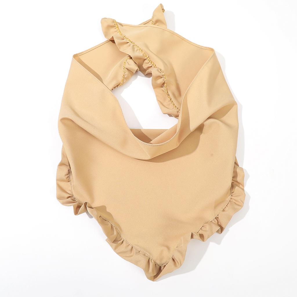 Solid Color Triangle Bandana Headband Cute Turban Printed Cloth Wrinkles Hair Scarf Hair Accessories Bohemia Triangle Scarf Girl