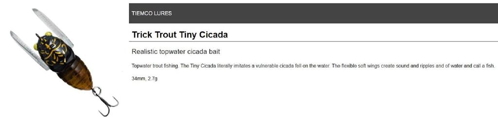 Tiemco Cicada Tiny Trick Trout 34mm 2.7grams Floating Lure TTTC-059 (0842)
