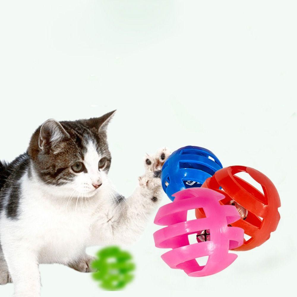 Plastic Cat Bell Ball Toy Interactive Jingle Ball Cat Toys Portable Chasing Cat Toys Ball Puppy