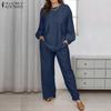 Women Long Sleeve Blouse and Pants Casual Two Piece Suit Sets