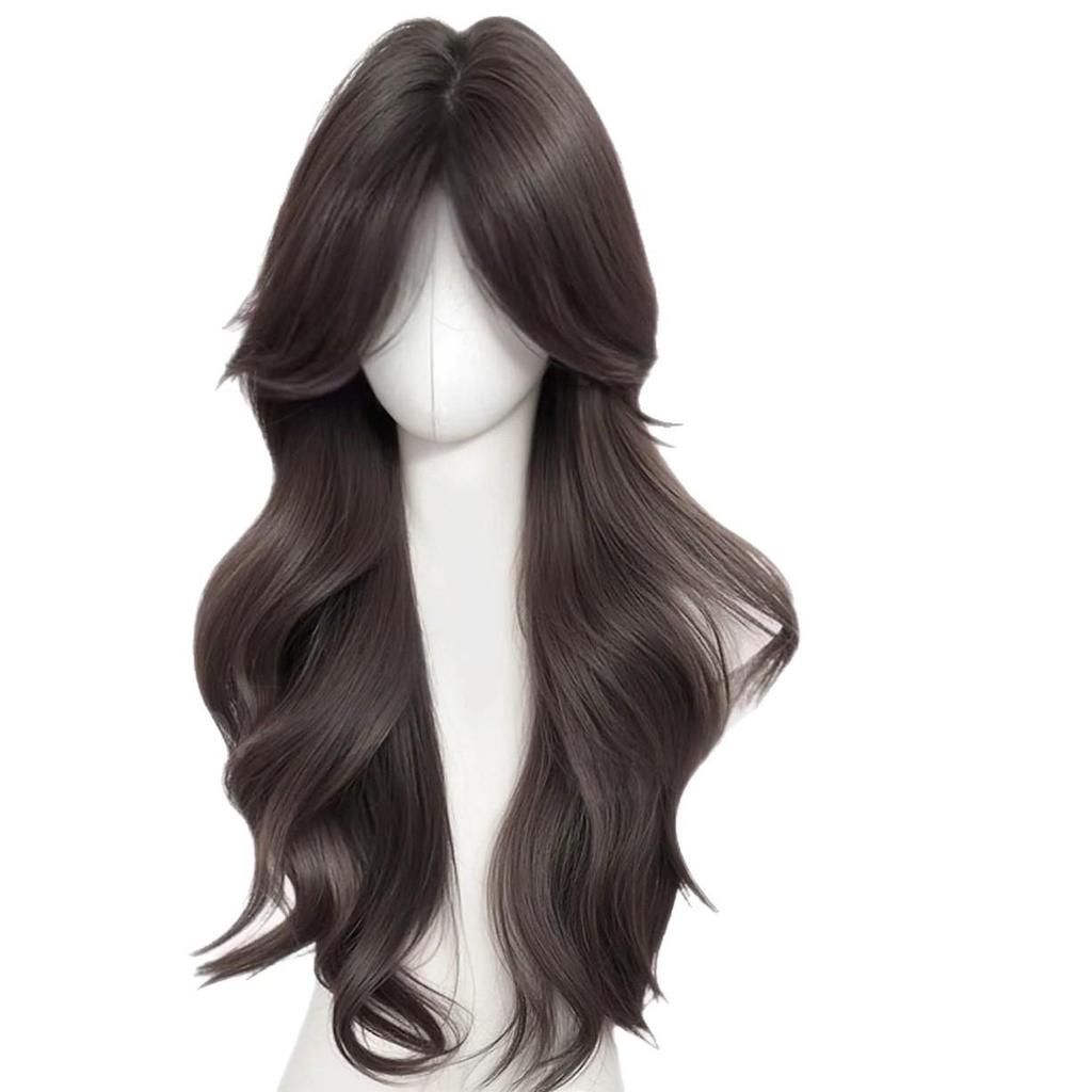 Korean Style Long Curly Big Waves Wig for Women - Realistic and Fashionable Full Head Cover
