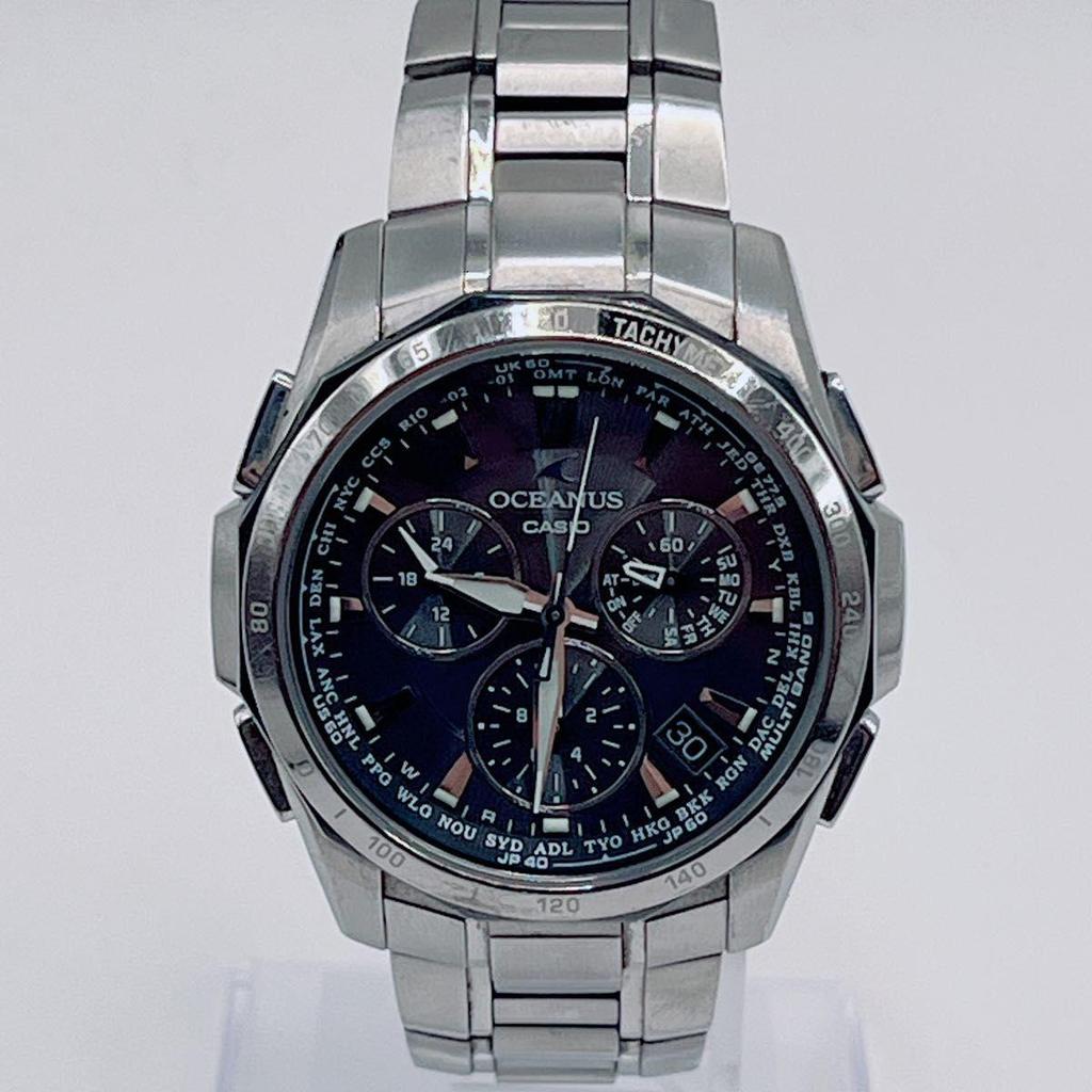 Б/у [Прекрасное состояние] CASIO OCEANUS OCW-S1000 Радио-солнечный хронограф Титановый Черный Oceanus Первое поколение Manta