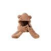 3 in 1 Plush Scarf Hat Gloves Thickened Fleece Scarves Hat Cute Bear Ear Plush Beanie  Girl