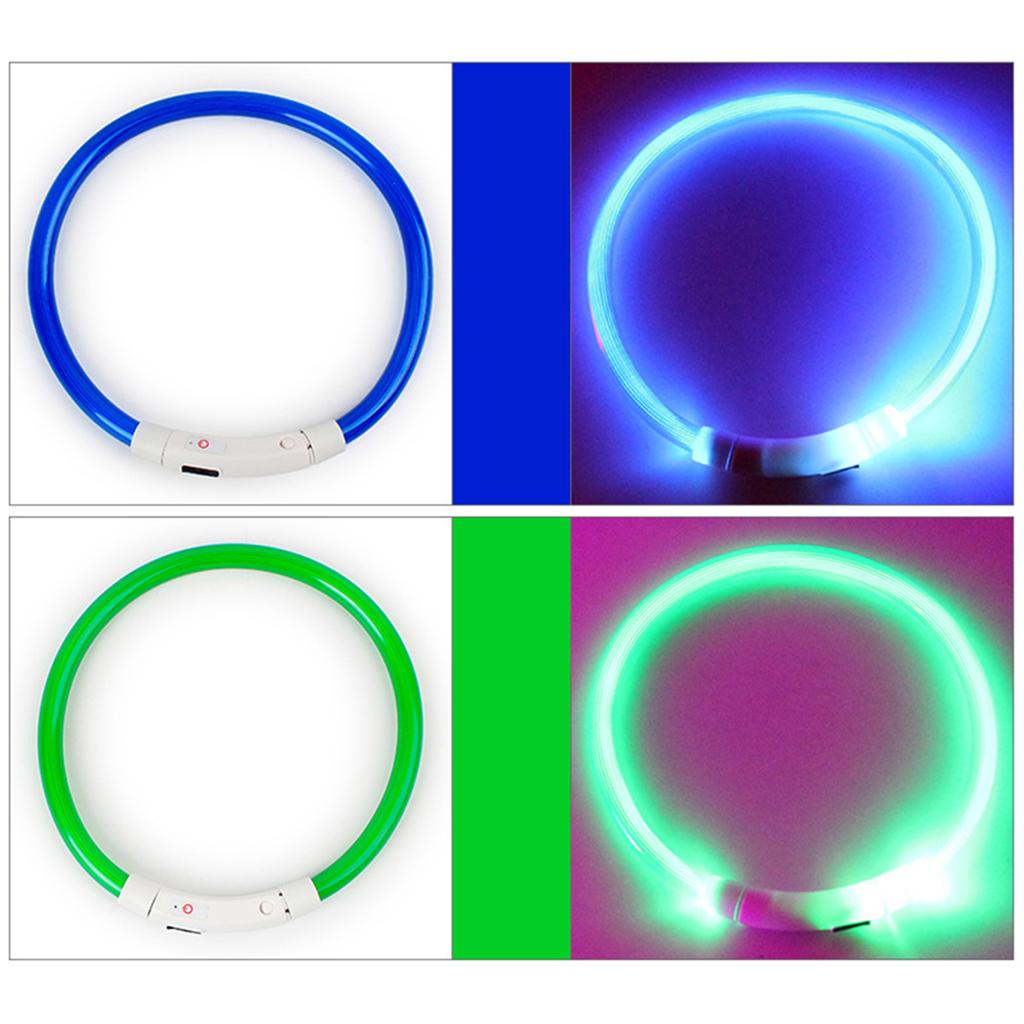 New LED Dog Collar Light USB Rechargeable Glowing Dog Collars Pet Flash Luminous Collars