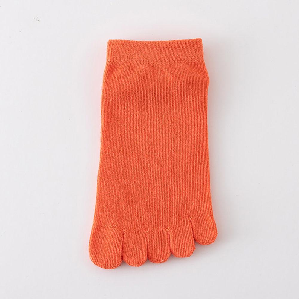 Весна Лето Женские Короткие Носки с Пятью Пальцами Конфетного Цвета Носки до Щиколотки Впитывающие Пот Дышащие Хлопковые Носки с Раздельными Пальцами 5 Пальцев