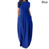 Women Casual Loose O-Neck Long Dresses Short Sleeve Summer Beach Dress Elegant Evening Party Dress