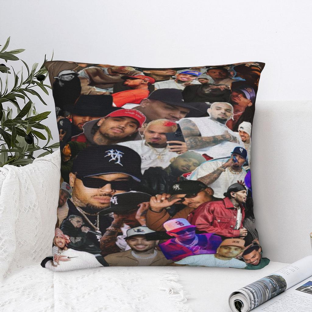 Chris Brown Breezy Bowl XX Tour Printed Pillowcase Cushion Cover Pillow Covers Warm Sofa Decor Zipper Multiple Sizes