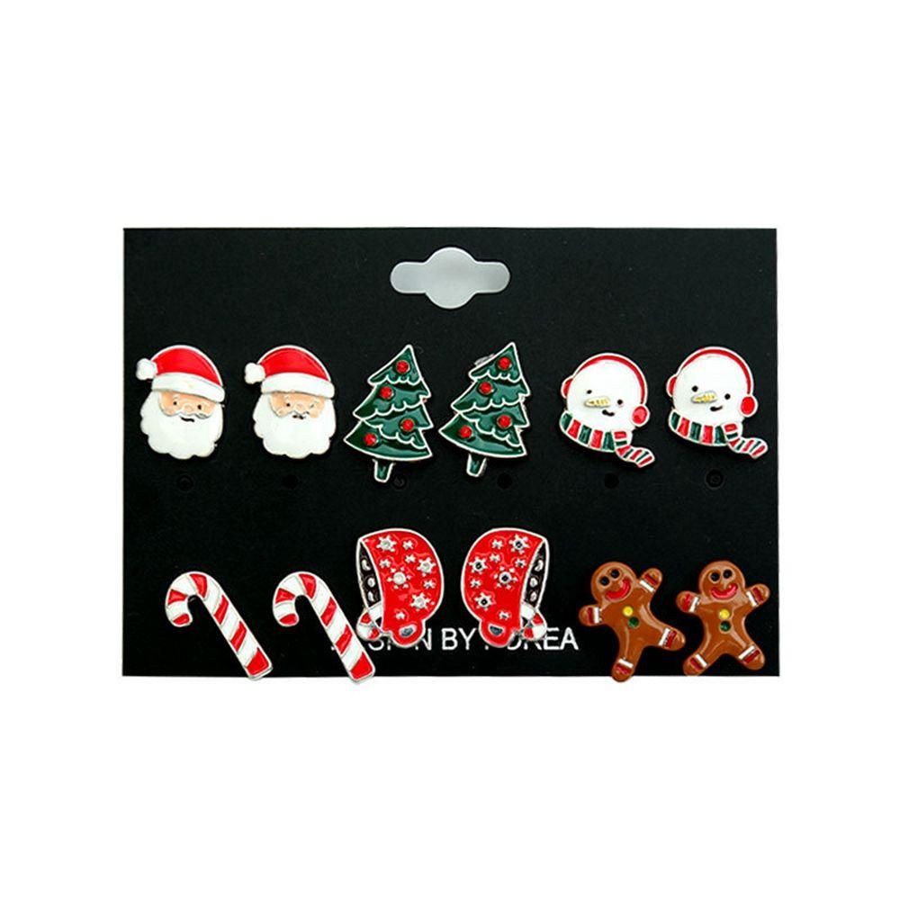 Santa Claus Elk Christmas Earrings Set Female Ear studs Korean Style Earrings Red Dangle Earrings