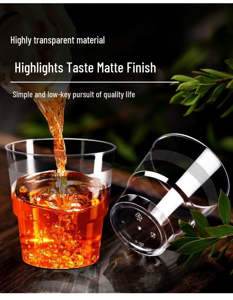Disposable Transparent Food-Grade Plastic Cups, Thickened for Household & Reception Use
