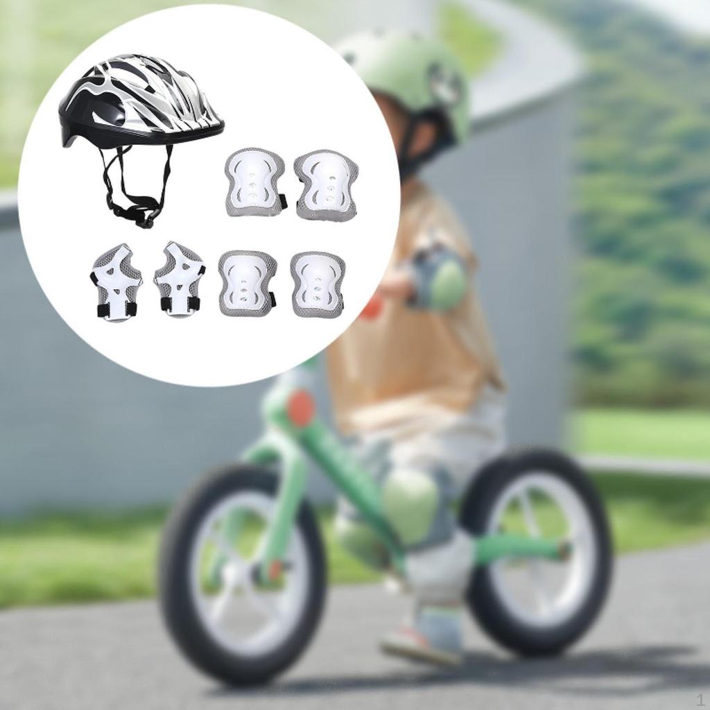 Детский велосипедный шлем для катания на роликах, скейтборде с наколенниками для езды