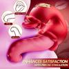 4 In 1 Tongue Push Vibrator Rose Toys 10 Licking and Swaying Patterns Dildo Pleasure Tools