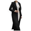 Retro Solid Color Women's Casual Long Wool Coat Fashion Lapel Coat